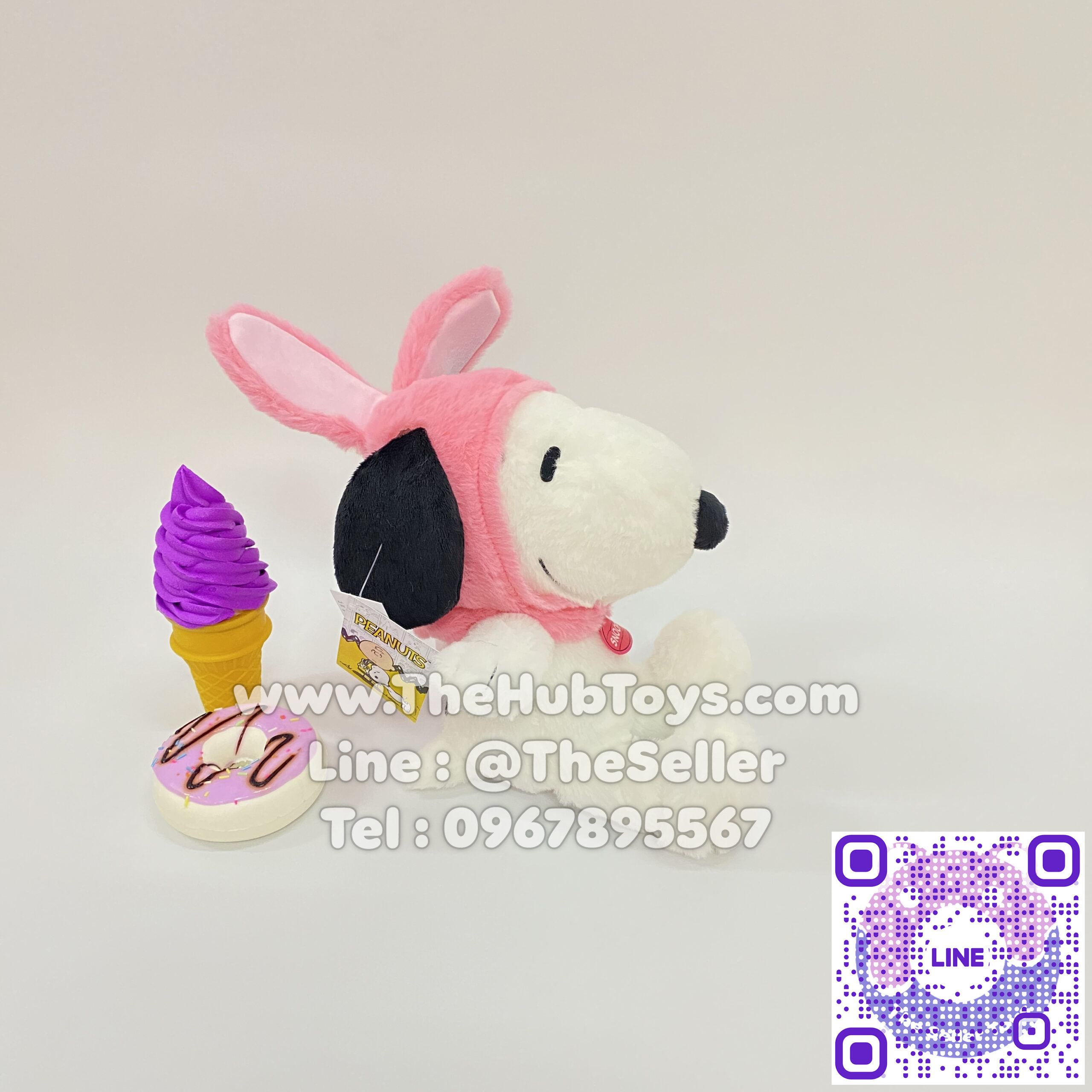 ตุ๊กตา SNOOPY RABBIT PINKBLACK 8"